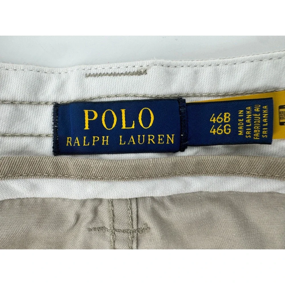 Polo‎ Ralph Lauren Cargo Shorts Mens 46 Khaki Tan Classic Chino Cotton Utility
